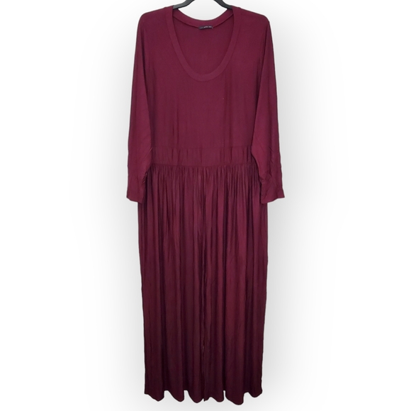 West Kei Supersoft Essentials Plain Gathered Jumpsuit size 3X Burgandy - Picture 3 of 6